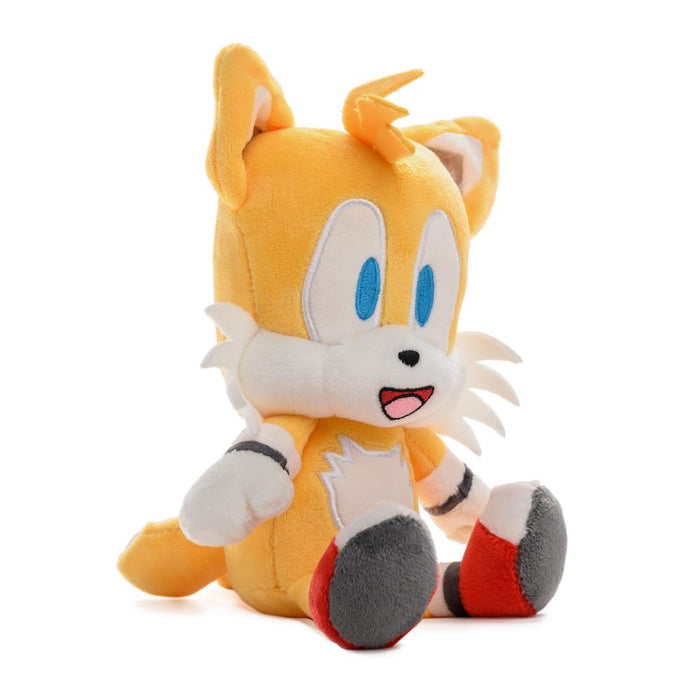 Sonic the Hedgehog Tails plush toy by Kidrobot, soft and cuddly, featuring Tails' orange fox character with white accents.
