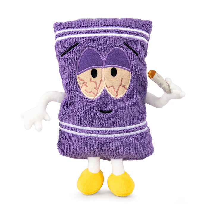 South Park 10-inch Stoned Towelie plush toy by Kidrobot, soft and detailed cartoon character plush for collectors and fans.