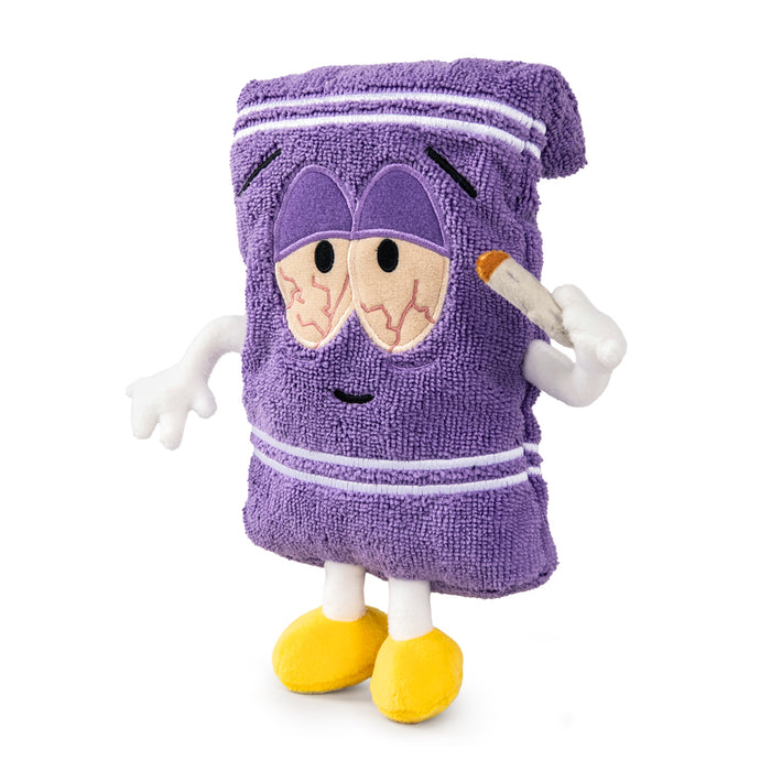 South Park Towelie plush toy, 10-inch stoned version by Kidrobot, soft fabric, detailed cartoon character design.
