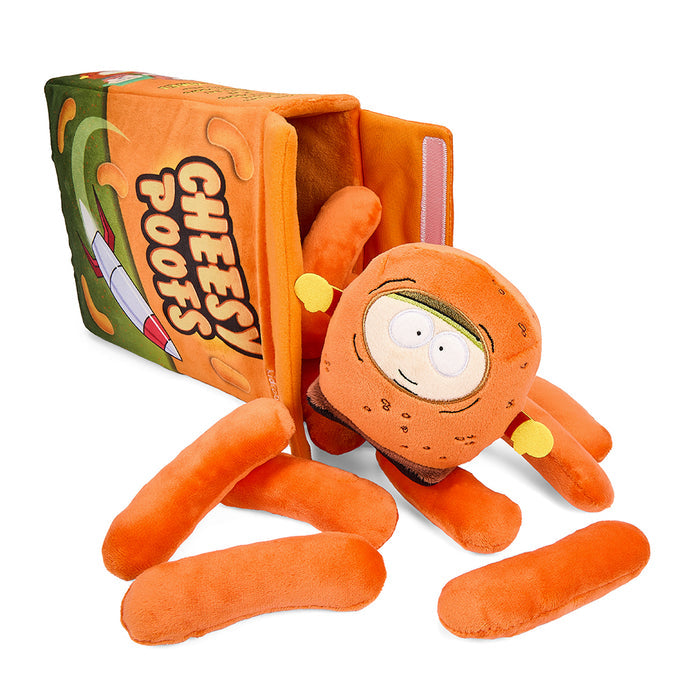 South Park 11-inch interactive Cheesy Poofs plush toy with soft fabric and embroidered details, inspired by the animated series.