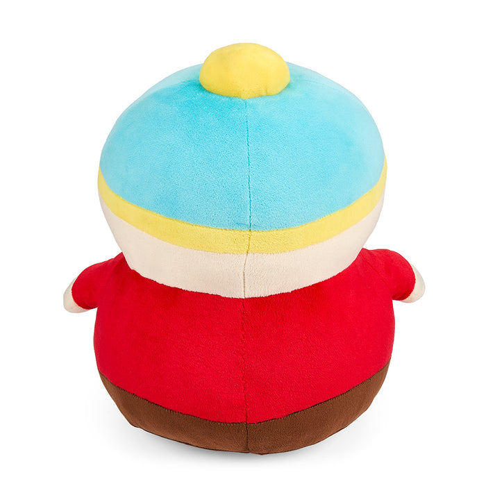 South Park 16-inch Cartman plush hugging Cheesy Poofs, soft and stylized South Park character toy for fans and collectors.