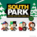 South Park Anatomy Boys 2" vinyl art figures from Kidrobot, glow-in-the-dark edition, featuring four collectible characters, displayed together.