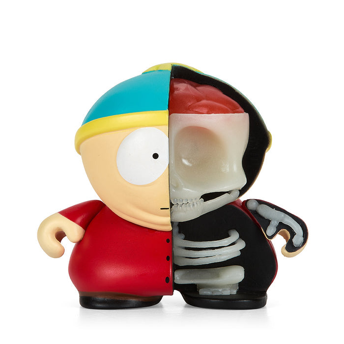 South Park Anatomy Boys vinyl art figures 4-pack by Kidrobot, glow-in-the-dark edition, featuring detailed South Park character designs.