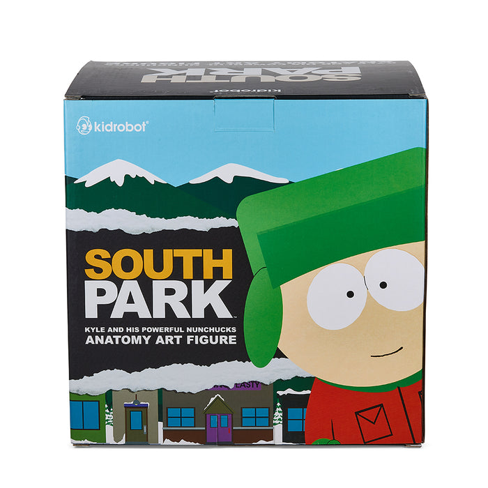 South Park Anatomy Kyle 8-inch vinyl art figure with pearlescent glow-in-the-dark finish, limited edition Kidrobot collectible.