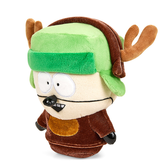 South Park Reindeer Kyle 8-inch Phunny plush by Kidrobot, featuring Kyle dressed as a reindeer with soft fabric and detailed character design.