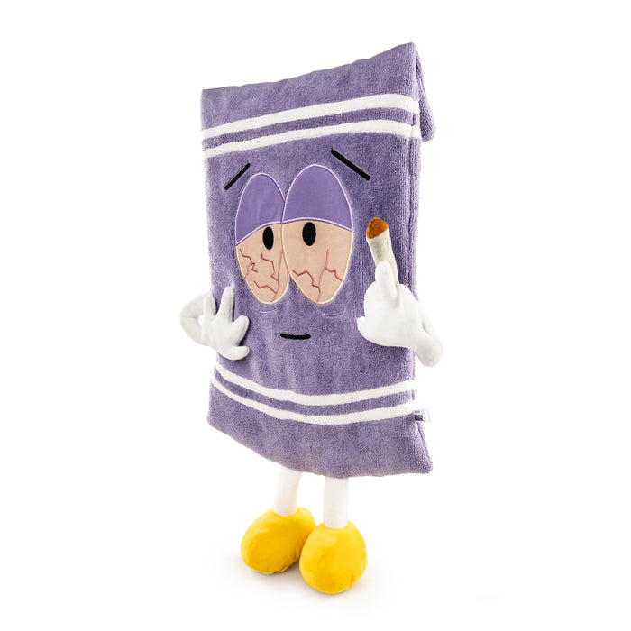South Park Stoned Towelie plush towel by Kidrobot, 24-inch soft and detailed, featuring Towelie character from South Park.