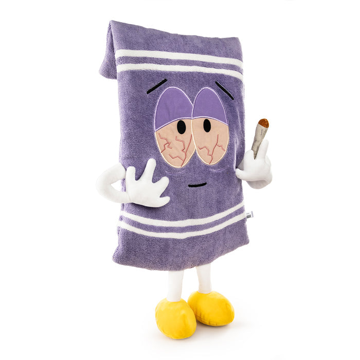 South Park Stoned Towelie plush toy, 24-inch real towel by Kidrobot, featuring Towelie character with detailed plush design.