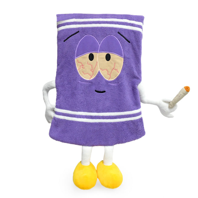 South Park Stoned Towelie plush towel, 24-inch real towel featuring Towelie character from South Park, by Kidrobot.