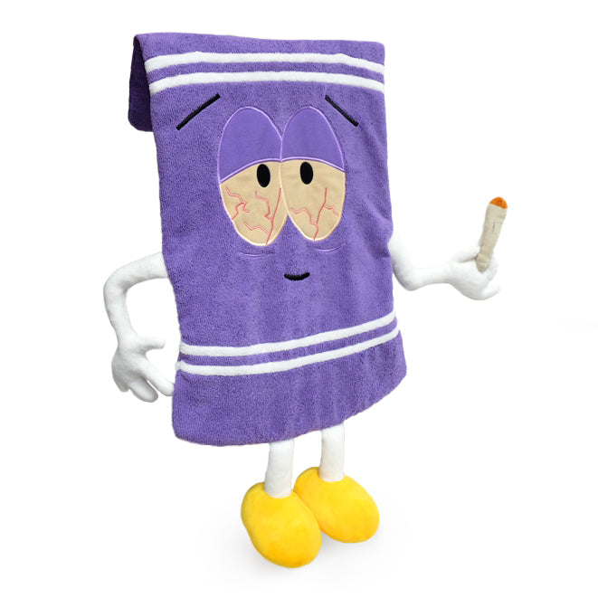 South Park Stoned Towelie plush towel featuring Towelie character from South Park, 24-inch soft, collectible plush by Kidrobot.