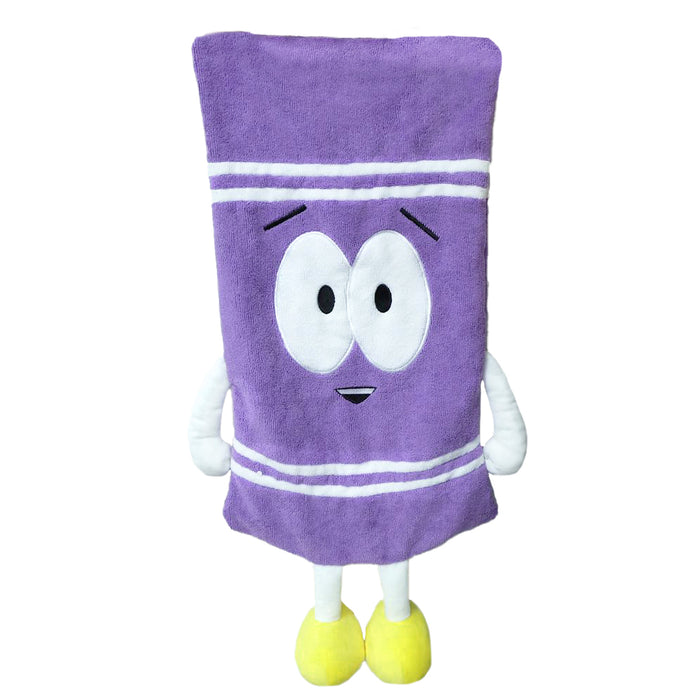 Soft plush South Park Towelie 24-inch real towel by Kidrobot featuring Towelie's face and towel texture for fans.