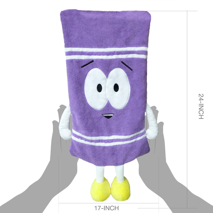 South Park Towelie plush towel by Kidrobot, 24 inches, featuring Towelie character from South Park with soft, detailed plush fabric.