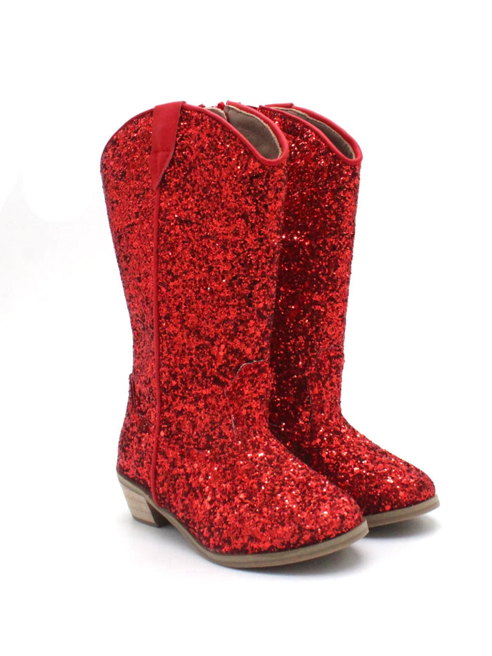 Sparkle and Shine Red Cowboy Boots by Liv and Mia