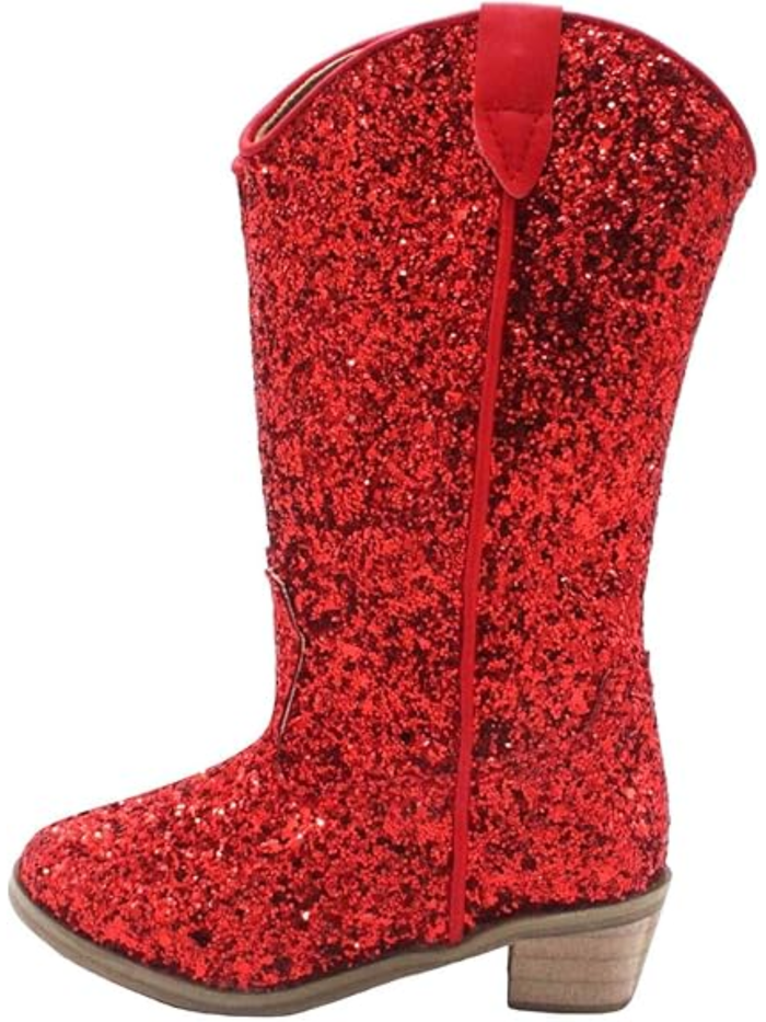 Sparkle and Shine Red Cowboy Boots by Liv and Mia