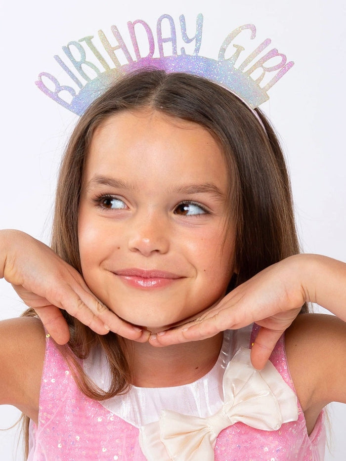 Sparkle Glow “Birthday Girl” Glitter Headband Mia Belle Girls