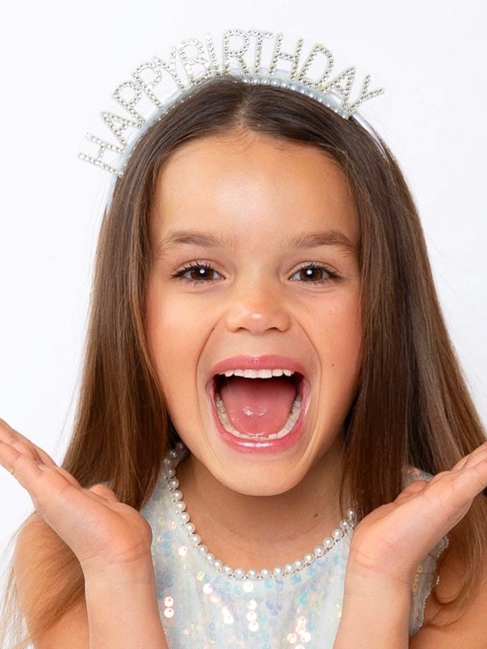 Sparkle Happy Birthday Rhinestone Headband Mia Belle Girls
