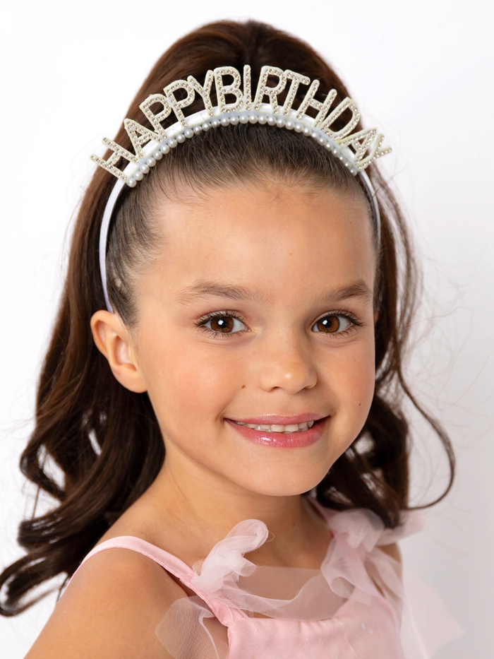 Sparkle Happy Birthday Rhinestone Headband Mia Belle Girls