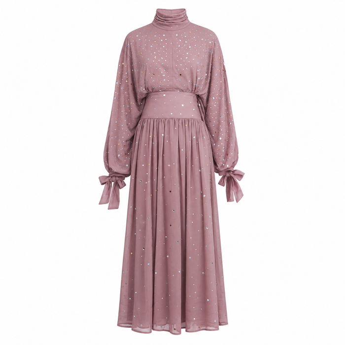 Sparkle High-Neck Maxi Dress - Radiance
