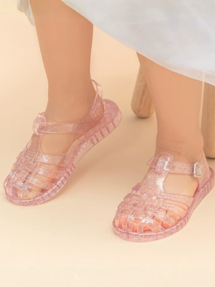 pink jelly sandals for girls glitter summer water shoes