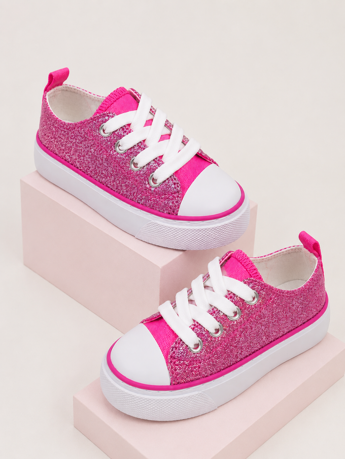 Sparkle Step Pink Glitter Sneakers Mia Belle Girls