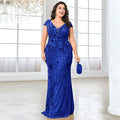 Sparkly Sequined Plus Size Mermaid Long Mother of the Bride Dress - Rosymae