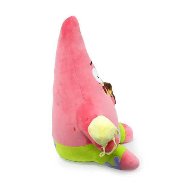 SpongeBob Patrick Star HugMe plush toy by Kidrobot featuring Patrick holding ice cream, soft and cuddly plush from SpongeBob SquarePants.