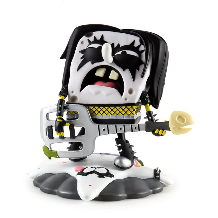 SpongeBob RockPants art toy figure by Kidrobot, black vinyl collectible with detailed SpongeBob SquarePants design.