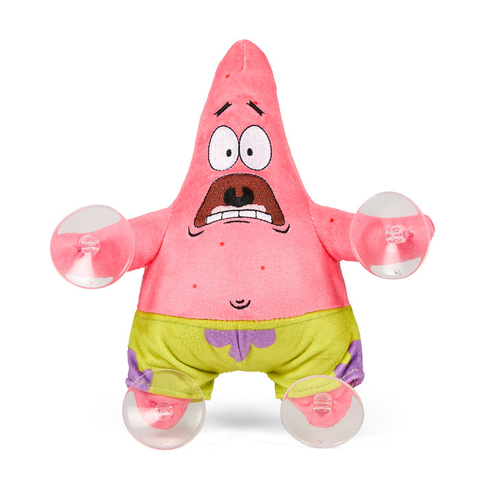 SpongeBob SquarePants 8-inch plush window clinger featuring a scared Patrick character from the animated series.
