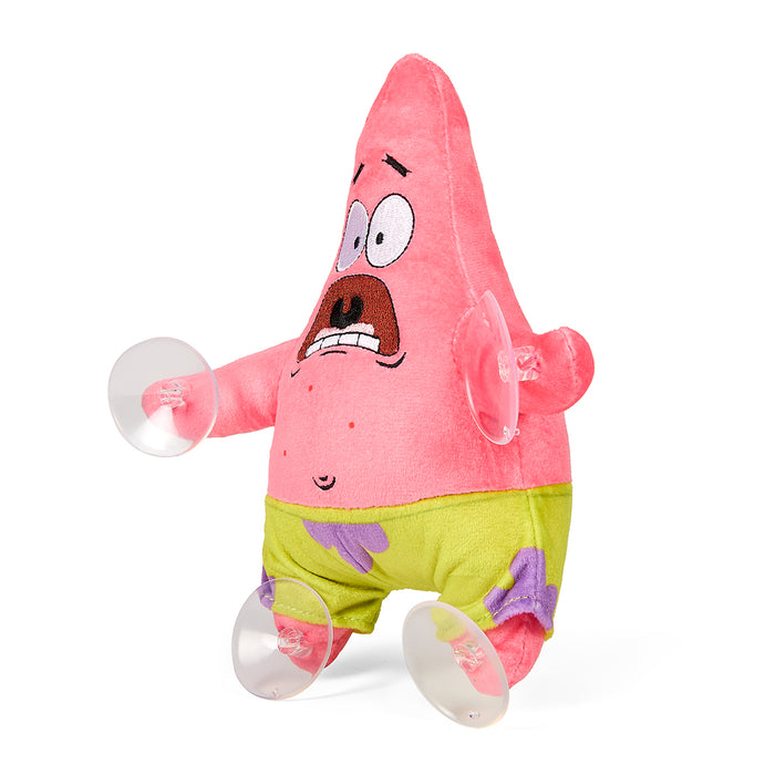 8-inch SpongeBob SquarePants plush window clinger featuring scared Patrick character from SpongeBob SquarePants TV show.