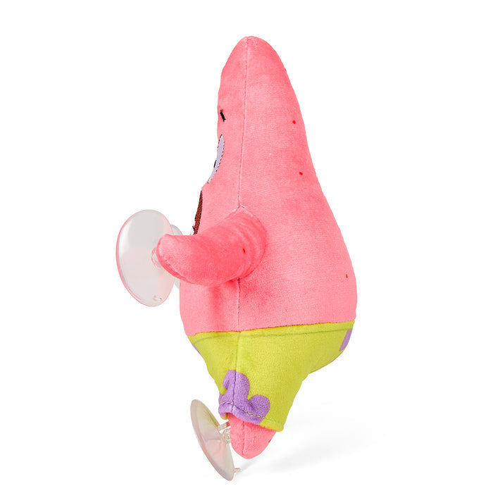 SpongeBob SquarePants 8-inch plush window clinger featuring scared Patrick with expressive eyes and detailed design.