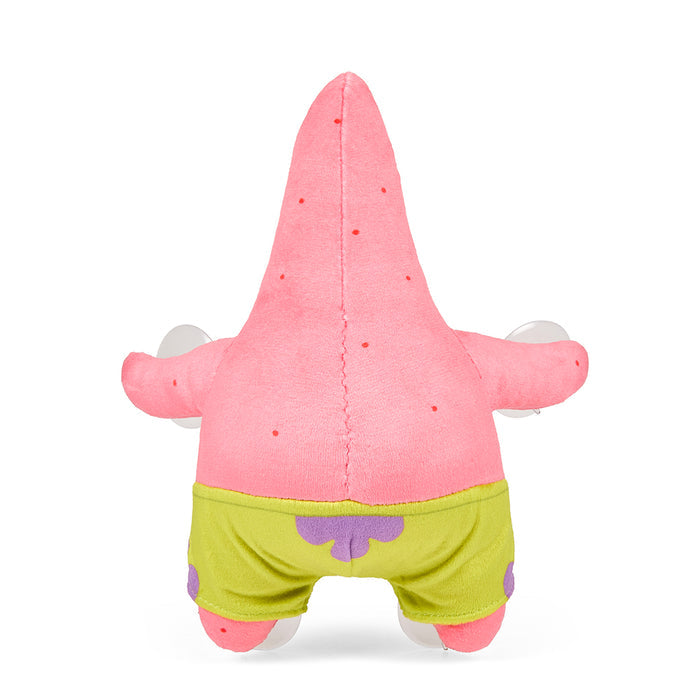 8-inch SpongeBob SquarePants plush window clinger featuring a scared Patrick character for decorative fun.