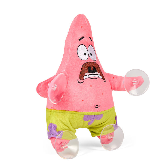 8-inch SpongeBob SquarePants plush window clinger featuring Scared Patrick, with detailed character design and vibrant colors.