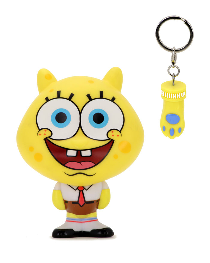 Kidrobot Spongebob Squarepants BHUNNY 4-inch vinyl figure, featuring Spongebob's character design in collectible art style.