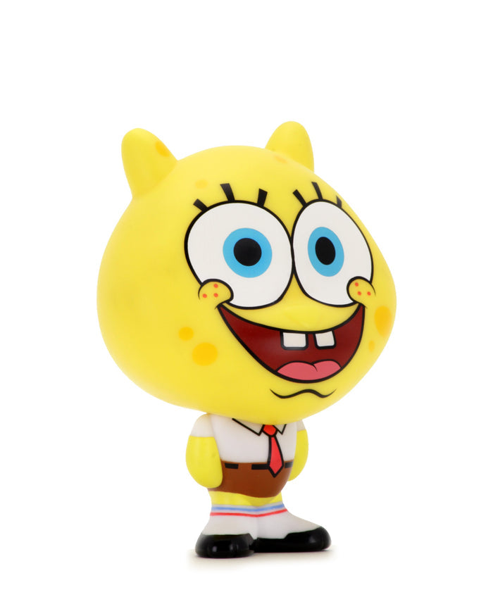 Kidrobot Spongebob Squarepants BHUNNY 4-inch vinyl figure, featuring Spongebob's iconic design and bright colors.