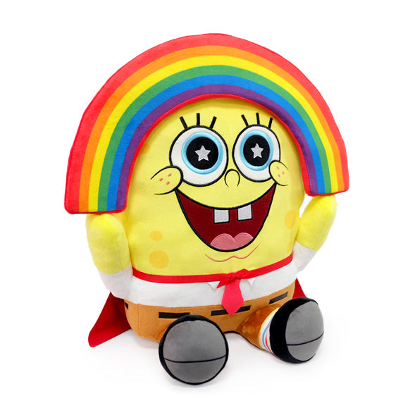 SpongeBob SquarePants Rainbow 16-inch HugMe vibrating plush toy with colorful rainbow design and soft plush texture.