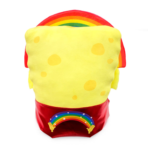 SpongeBob SquarePants Rainbow 16-inch HugMe vibrating plush toy with colorful rainbow design and soft fabric.