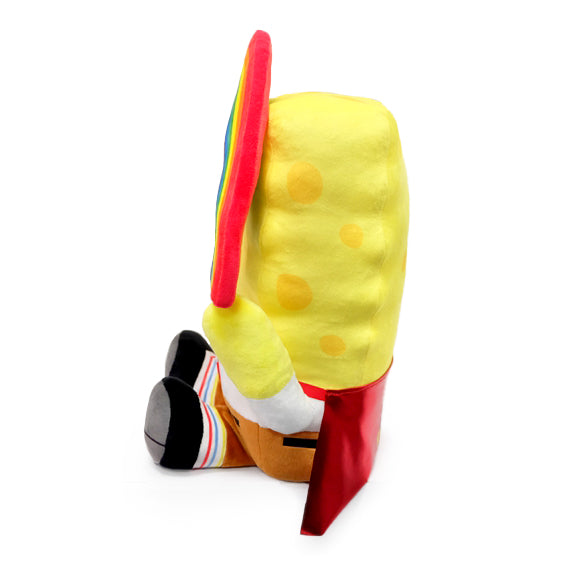 SpongeBob SquarePants Rainbow 16-inch HugMe vibrating plush toy with colorful rainbow design and soft fabric.