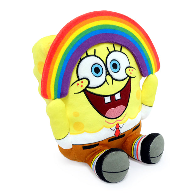 SpongeBob SquarePants Rainbow 8-inch Phunny plush toy with colorful rainbow design and soft fabric, featuring SpongeBob's cheerful face.