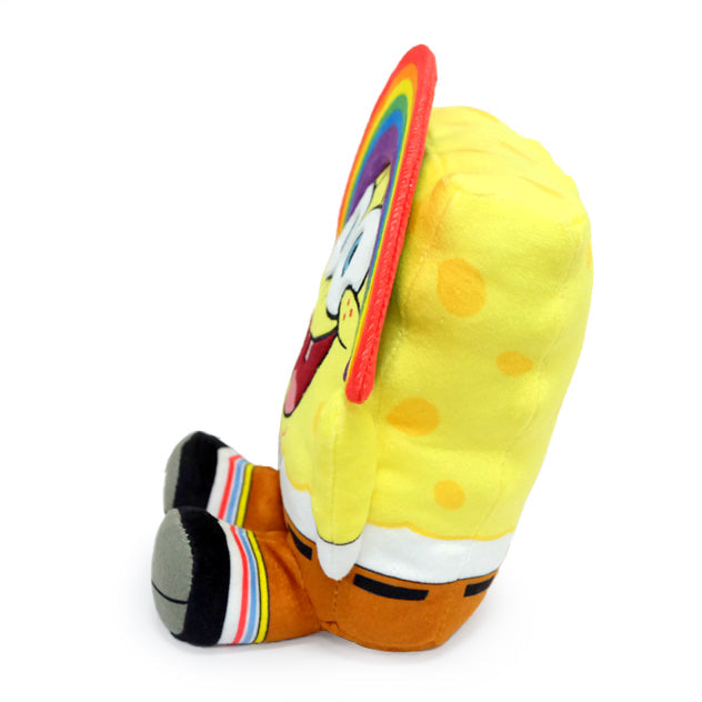 8-inch SpongeBob SquarePants Rainbow Phunny Plush featuring SpongeBob's cheerful face and colorful rainbow design.