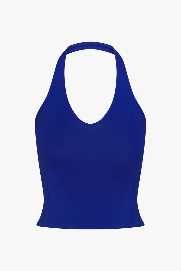 SPORTY HALTER TOP IN COBALT