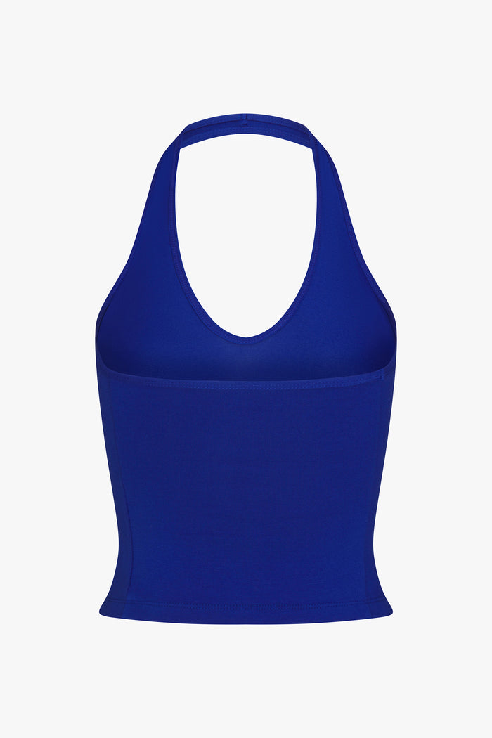 SPORTY HALTER TOP IN COBALT