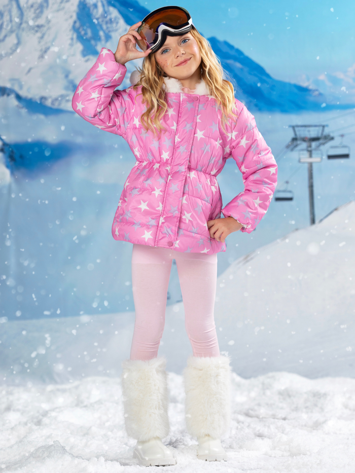 Starburst Chill Faux Fur Puffer Coat
