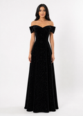Starlight Off-Shoulder A-Line Gown - Noirtr