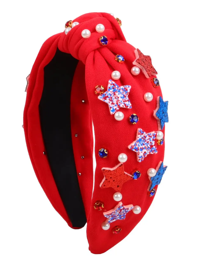 fourth of july headband for girls with embellished star details