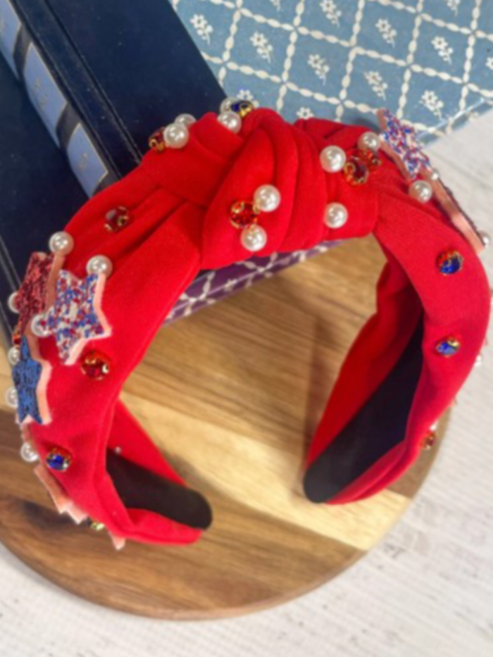 kids patriotic hair accessory red padded headband