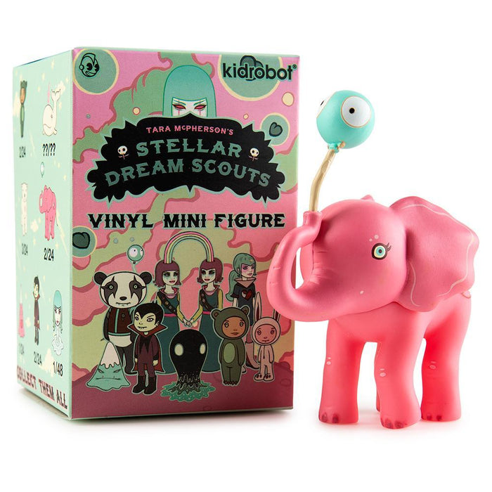 Mini vinyl art figure from Tara McPherson's Stellar Dream Scouts series, featuring a unique, colorful design inside a sealed blind box.