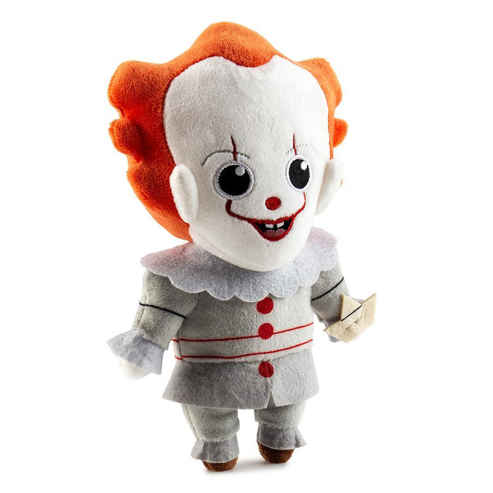 Stephen King's IT Pennywise horror plush by Kidrobot featuring Pennywise the clown from the IT horror story.