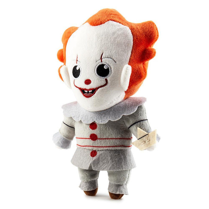 Stephen King’s IT Pennywise Horror Phunny Plush by Kidrobot, soft plush toy featuring Pennywise clown from the IT horror story.