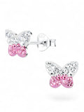 Sterling Silver Stud Earrings Crystal Butterfly
