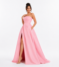 Strapless Draped Ball Gown – Rosé