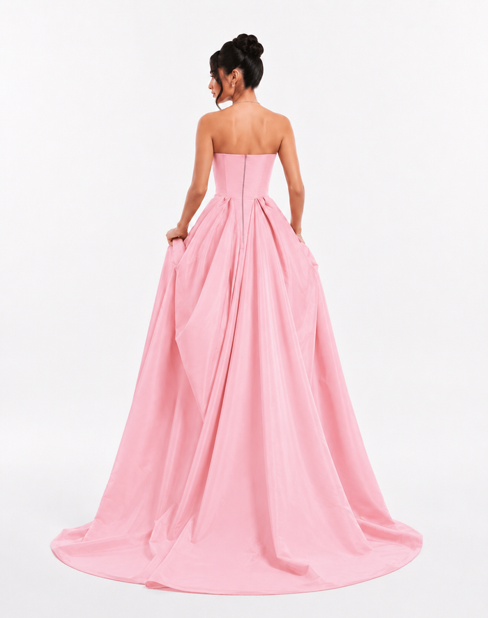 Strapless Draped Ball Gown – Rosé